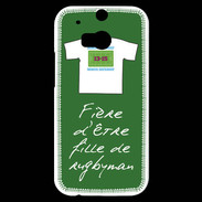 Coque HTC One M8s Fille de rugbyman Bonus offensif-défensif Vert
