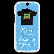 Coque HTC One M8s Fille de rugbyman Bonus offensif-défensif Bleu 2