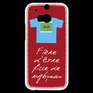 Coque HTC One M8s Fille de rugbyman Bonus offensif-défensif Rouge 2