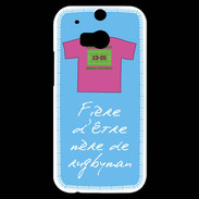 Coque HTC One M8s Mère de rugbyman Bonus offensif-défensif Bleu