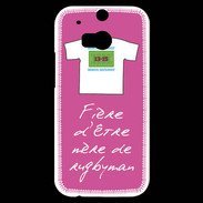 Coque HTC One M8s Mère de rugbyman Bonus offensif-défensif Rose