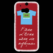 Coque HTC One M8s Mère de rugbyman Bonus offensif-défensif Rouge 2