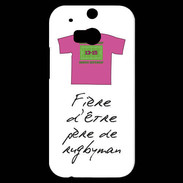 Coque HTC One M8s Père de rugbyman Bonus offensif-défensif Blanc