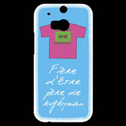 Coque HTC One M8s Père de rugbyman Bonus offensif-défensif Bleu