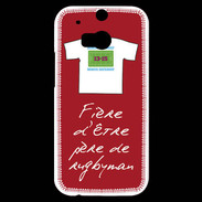 Coque HTC One M8s Père de rugbyman Bonus offensif-défensif Rouge