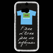Coque HTC One M8s Père de rugbyman Bonus offensif-défensif Noir 2