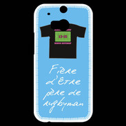 Coque HTC One M8s Père de rugbyman Bonus offensif-défensif Bleu 2