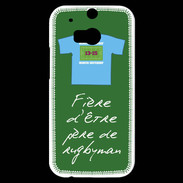 Coque HTC One M8s Père de rugbyman Bonus offensif-défensif Vert 2
