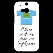 Coque HTC One M8s Père de rugbyman Bonus offensif-défensif Blanc 2