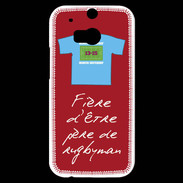 Coque HTC One M8s Père de rugbyman Bonus offensif-défensif Rouge 2
