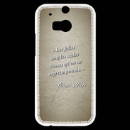Coque HTC One M8s Les Folies Sepia Citation Oscar Wilde