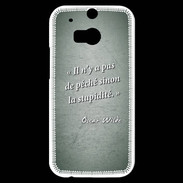 Coque HTC One M8s Pêché stupidité Vert Citation Oscar Wilde