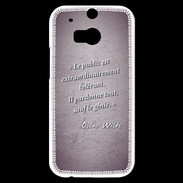 Coque HTC One M8s Public génie Violet Citation Oscar Wilde