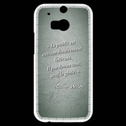 Coque HTC One M8s Public génie Vert Citation Oscar Wilde