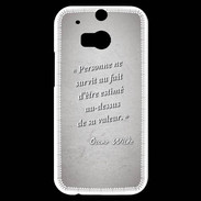 Coque HTC One M8s Survie valeur Gris Citation Oscar Wilde