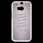 Coque HTC One M8s Survie valeur Rose Citation Oscar Wilde