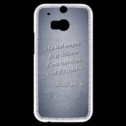 Coque HTC One M8s Tentation Bleu Citation Oscar Wilde
