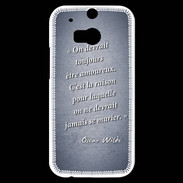 Coque HTC One M8s Toujours amoureux Bleu Citation Oscar Wilde