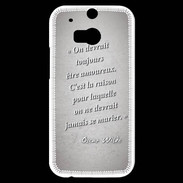 Coque HTC One M8s Toujours amoureux Gris Citation Oscar Wilde