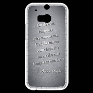 Coque HTC One M8s Toujours amoureux Noir Citation Oscar Wilde