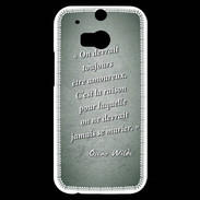 Coque HTC One M8s Toujours amoureux Vert Citation Oscar Wilde
