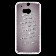 Coque HTC One M8s Toujours amoureux Violet Citation Oscar Wilde