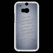 Coque HTC One M8s Tragédie Bleu Citation Oscar Wilde