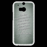 Coque HTC One M8s Tragédie Vert Citation Oscar Wilde