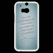 Coque HTC One M8s Tragédie Turquoise Citation Oscar Wilde