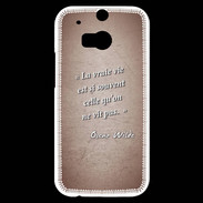 Coque HTC One M8s Vrai vie Rouge Citation Oscar Wilde
