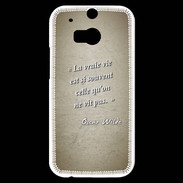Coque HTC One M8s Vrai vie Sepia Citation Oscar Wilde