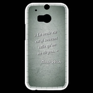 Coque HTC One M8s Vrai vie Vert Citation Oscar Wilde