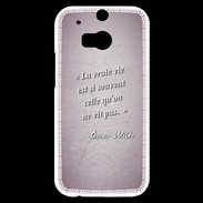 Coque HTC One M8s Vrai vie Rose Citation Oscar Wilde