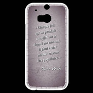 Coque HTC One M8s Chaque fois Violet Citation Oscar Wilde