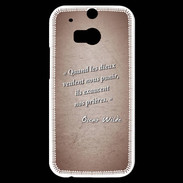 Coque HTC One M8s Dieux prières Rouge Citation Oscar Wilde
