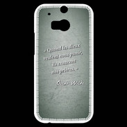 Coque HTC One M8s Dieux prières Vert Citation Oscar Wilde