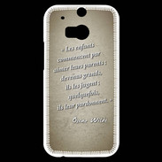 Coque HTC One M8s Enfants parents Sepia Citation Oscar Wilde