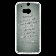 Coque HTC One M8s Enfants parents Vert Citation Oscar Wilde