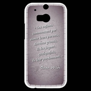 Coque HTC One M8s Enfants parents Violet Citation Oscar Wilde