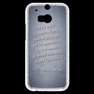 Coque HTC One M8s Esprits légers Bleu Citation Oscar Wilde