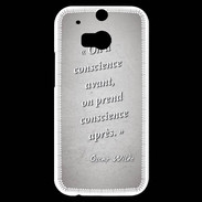 Coque HTC One M8s Conscience Gris Citation Oscar Wilde