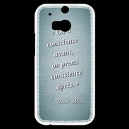 Coque HTC One M8s Conscience Turquoise Citation Oscar Wilde