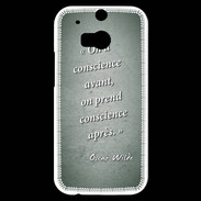 Coque HTC One M8s Conscience Vert Citation Oscar Wilde