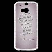 Coque HTC One M8s Cynique Rose Citation Oscar Wilde