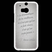 Coque HTC One M8s Dramatique vieillesse Gris Citation Oscar Wilde