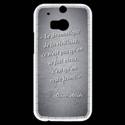 Coque HTC One M8s Dramatique vieillesse Noir Citation Oscar Wilde