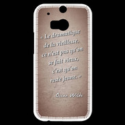 Coque HTC One M8s Dramatique vieillesse Rouge Citation Oscar Wilde