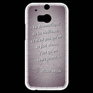 Coque HTC One M8s Dramatique vieillesse Violet Citation Oscar Wilde