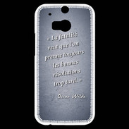Coque HTC One M8s Fatalité Bleu Citation Oscar Wilde
