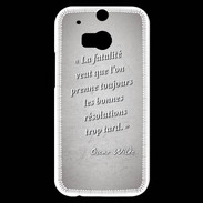 Coque HTC One M8s Fatalité Gris Citation Oscar Wilde